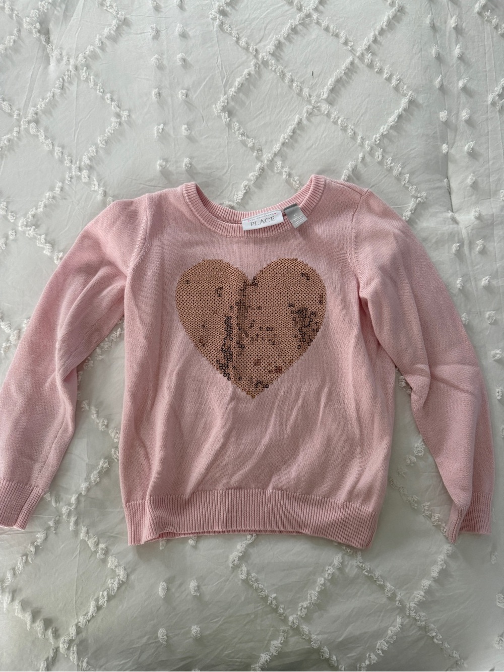 The Children's Place Pink Sweater with Sequin Heart